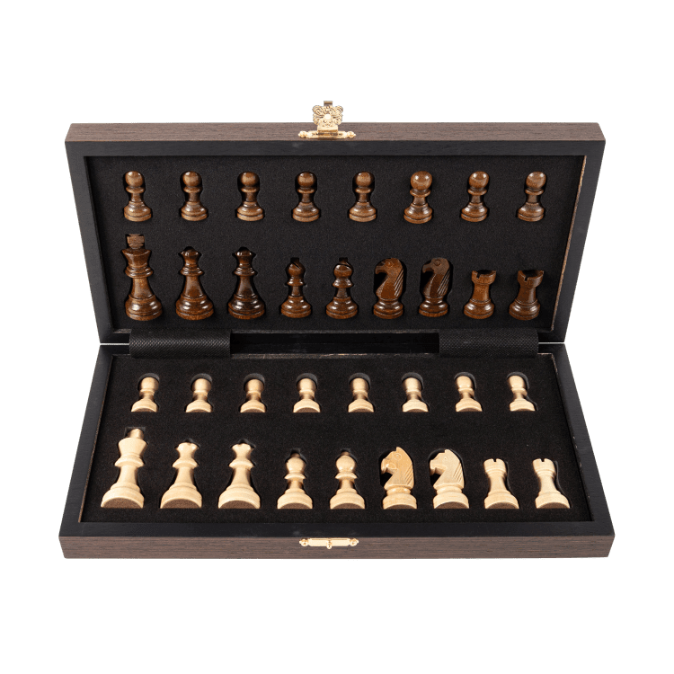12" Walnut Classic Wooden Chess Set with Magnetic Pieces - Chess District