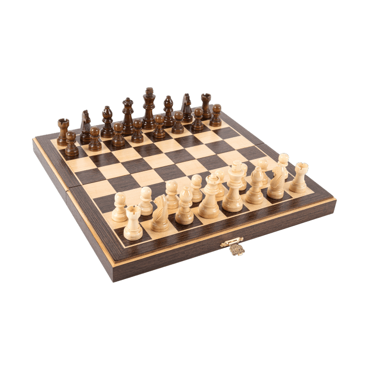 12" Walnut Classic Wooden Chess Set with Magnetic Pieces - Chess District