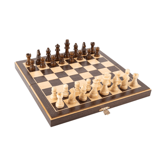 12" Walnut Classic Wooden Chess Set with Magnetic Pieces - Chess District