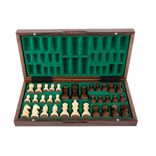 13" Walnut Classic Wooden Chess Set with Magnetic Pieces - Chess District