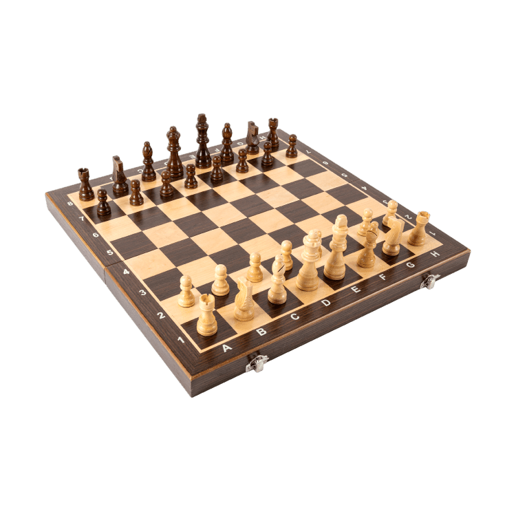 15" Ebony Classic Wooden Chess Set with Magnetic Pieces - Chess District