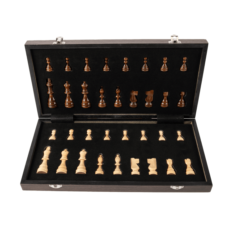 15" Ebony Classic Wooden Chess Set with Magnetic Pieces - Chess District