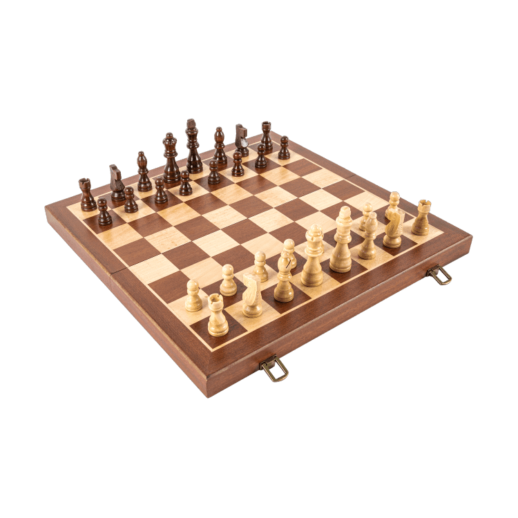 15" Mahogany Classic Wooden Chess Set with Magnetic Pieces - Chess District