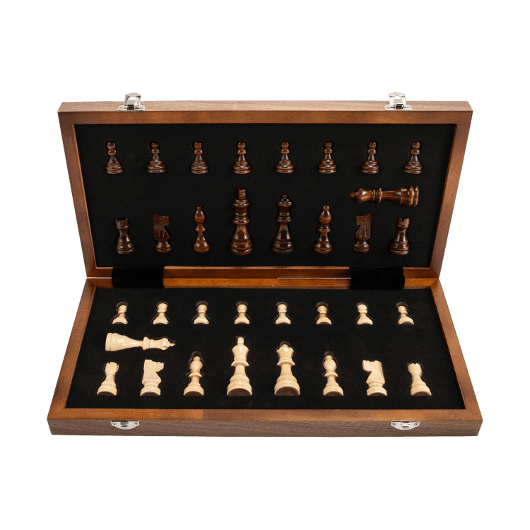 15" Walnut Classic Wooden Chess Set with Magnetic Pieces - Chess District