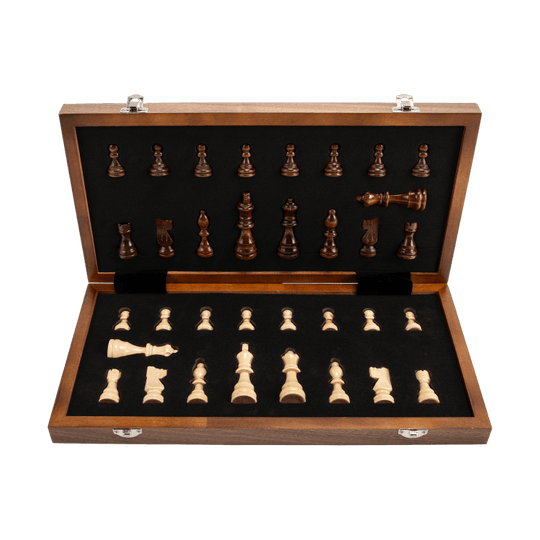 15" Walnut Classic Wooden Chess Set with Magnetic Pieces - Chess District