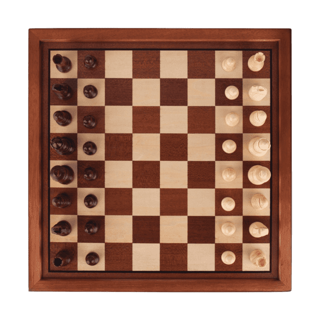 Antique Wooden Chess Set with 2 Built-In Drawers - Chess District