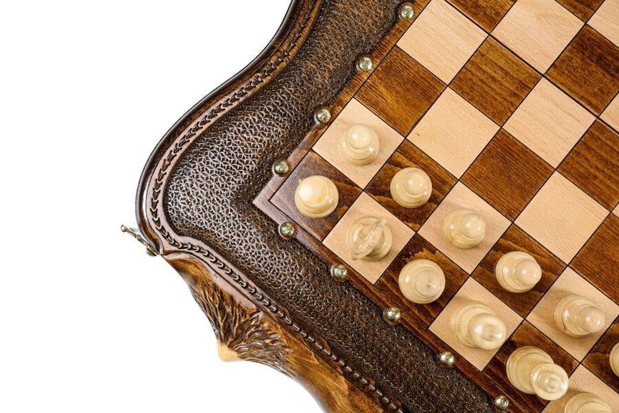 Chess-backgammon Set with Mountain Theme and Bronze Elements - Chess District