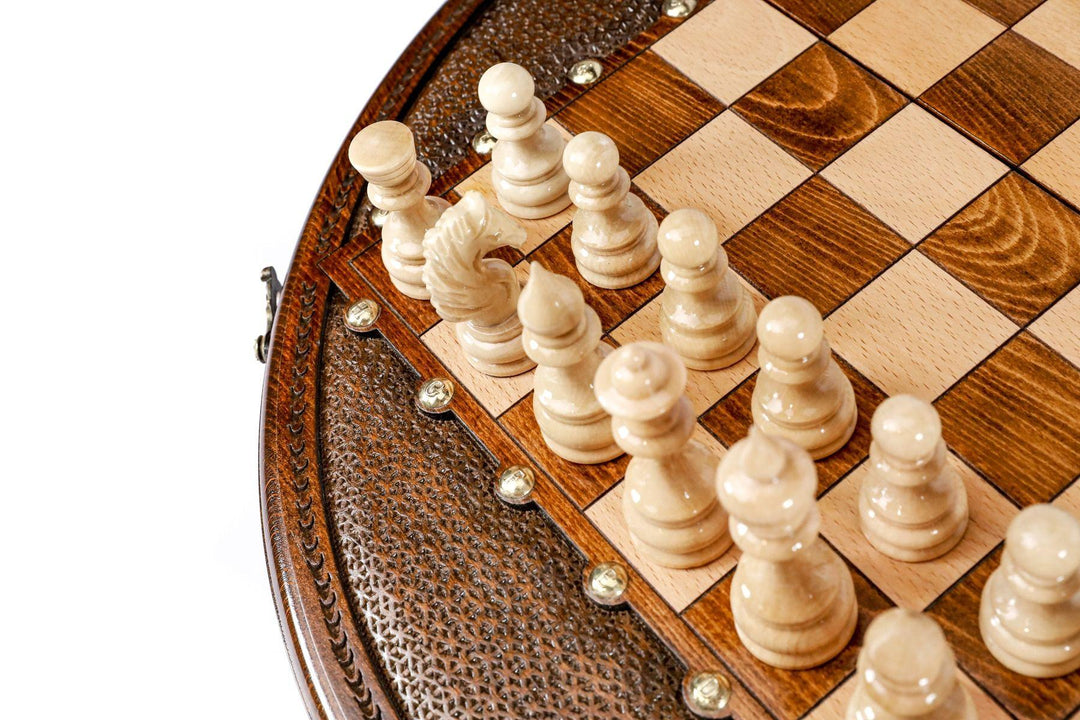 Circular Wooden Chess Set - Chess District