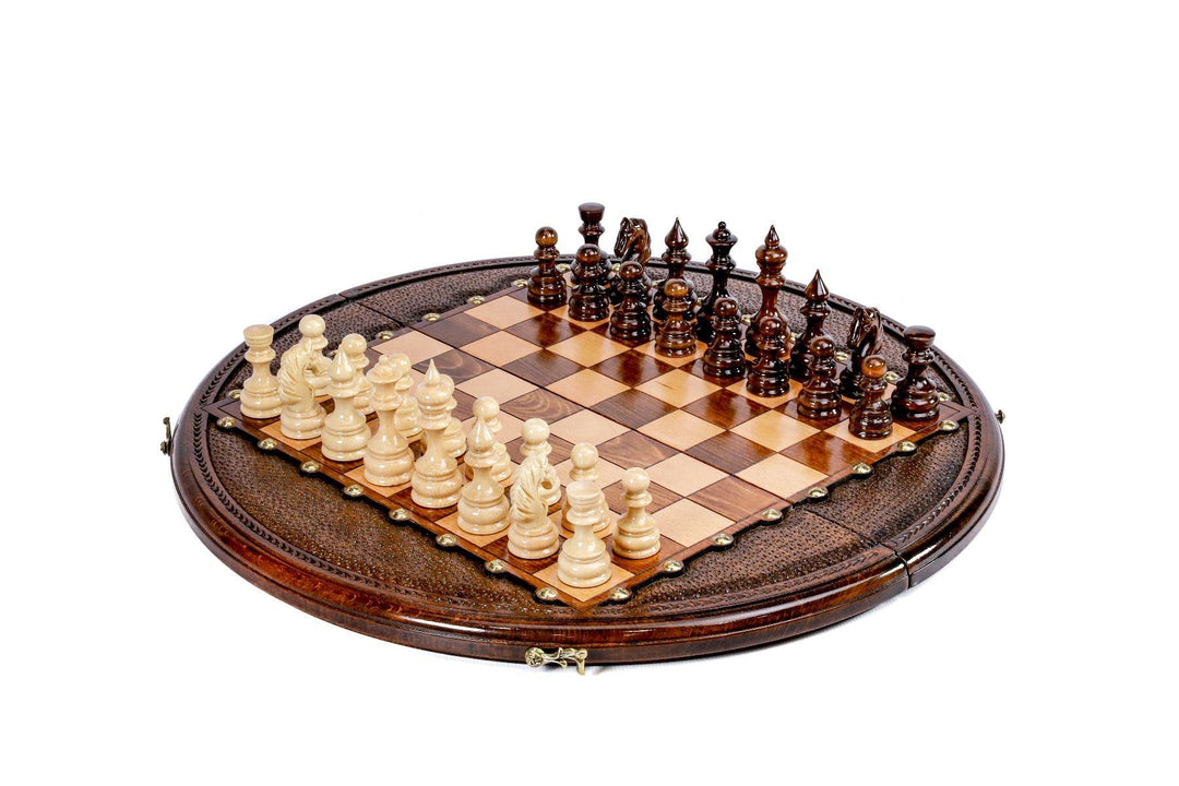 Circular Wooden Chess Set - Chess District