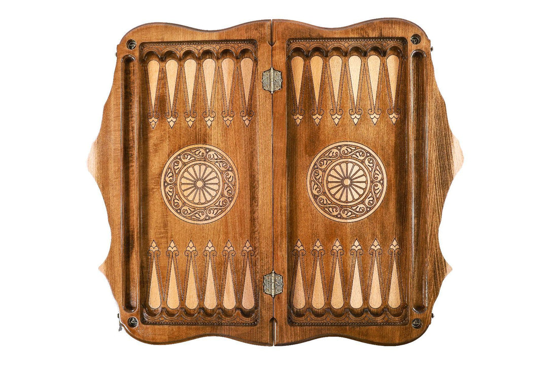 Wooden Chess-backgammon Set with Braid Pattern - Chess District