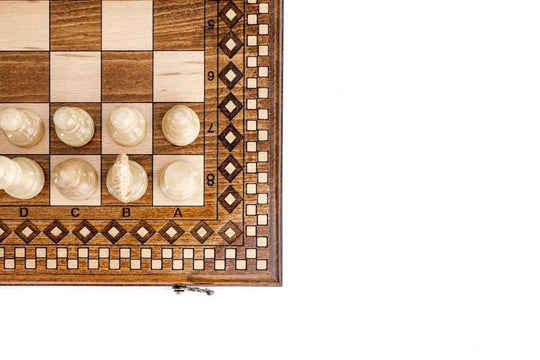 Wooden Chess-backgammon Set with Carpet Pattern - Chess District