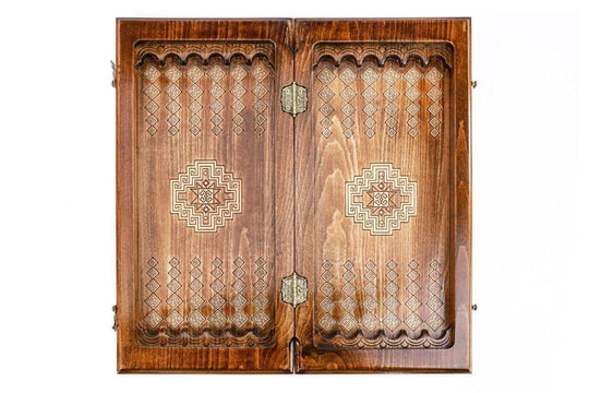 Wooden Chess-backgammon Set with Carpet Pattern - Chess District