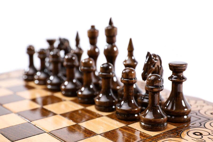 Wooden Chess-backgammon Set with Coat of Arms - Chess District