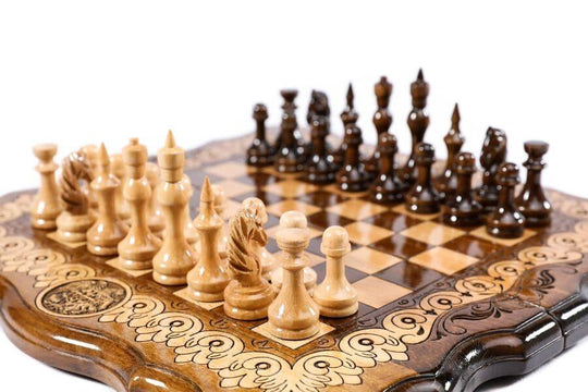Wooden Chess-backgammon Set with Coat of Arms - Chess District