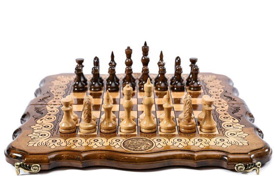 Wooden Chess-backgammon Set with Coat of Arms - Chess District