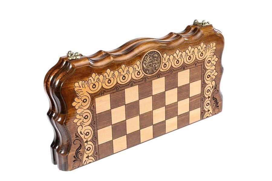 Wooden Chess-backgammon Set with Coat of Arms - Chess District
