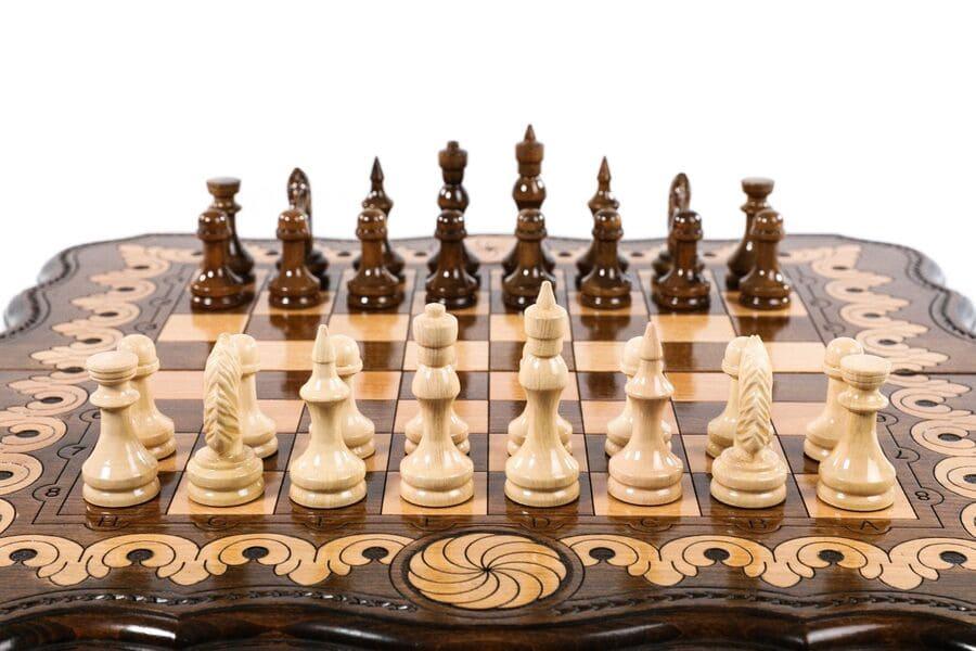 Wooden Chess-backgammon Set with Eternity Pattern - Chess District