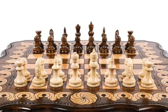 Wooden Chess-backgammon Set with Eternity Pattern - Chess District