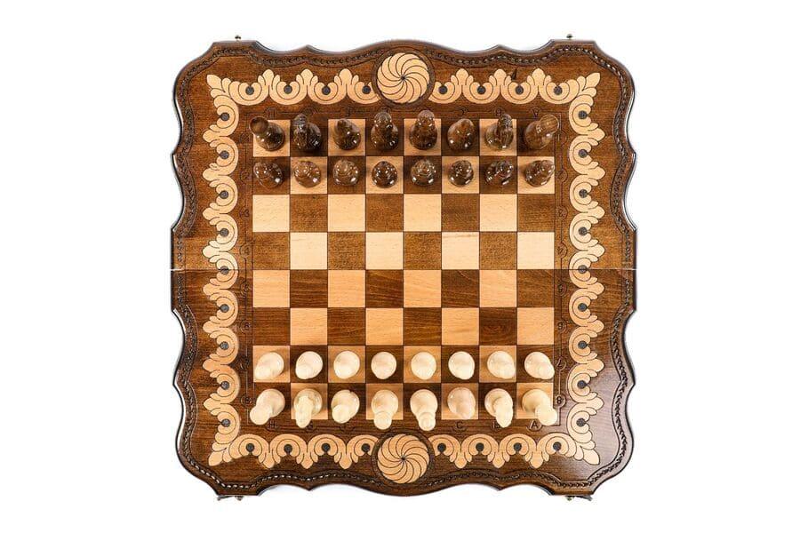 Wooden Chess-backgammon Set with Eternity Pattern - Chess District
