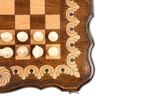Wooden Chess-backgammon Set with Eternity Pattern - Chess District