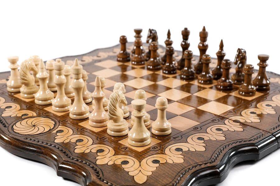 Wooden Chess-backgammon Set with Eternity Pattern - Chess District