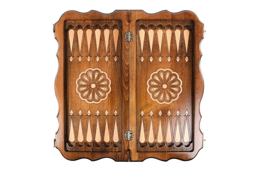 Wooden Chess-backgammon Set with Eternity Pattern - Chess District