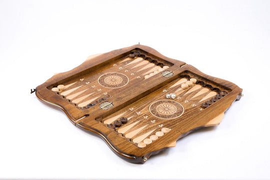 Wooden Chess-backgammon Set with Mountain Theme - Chess District