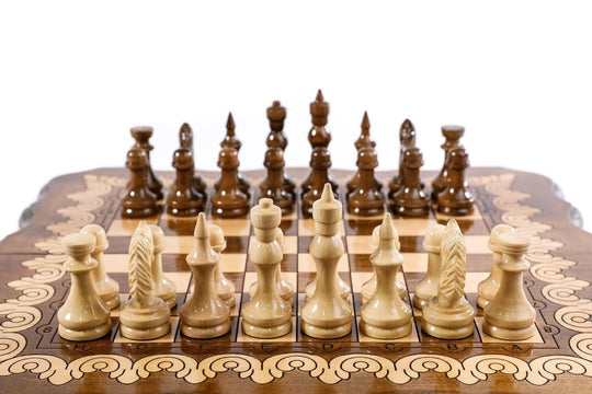 Wooden Chess Set with Eternity Outline - Chess District