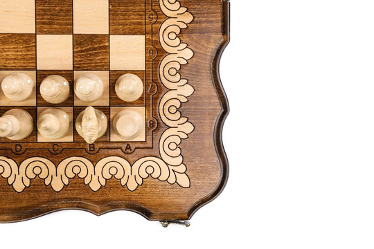 Wooden Chess Set with Eternity Outline - Chess District