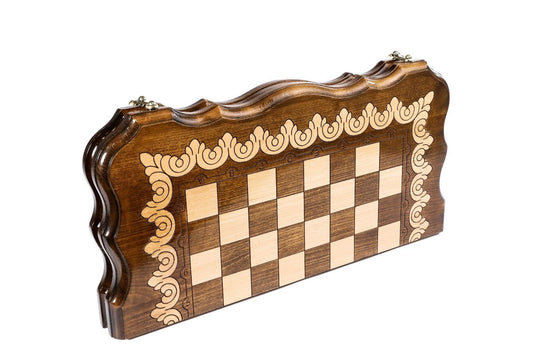 Wooden Chess Set with Eternity Outline - Chess District