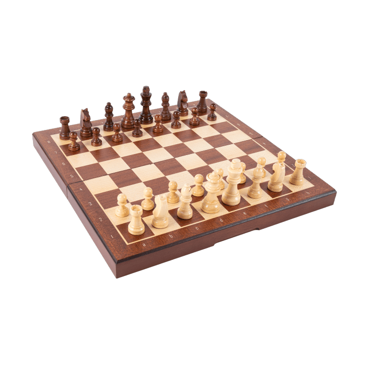 13" Mahogany Classic Wooden Chess Set with Magnetic Pieces - Chess District
