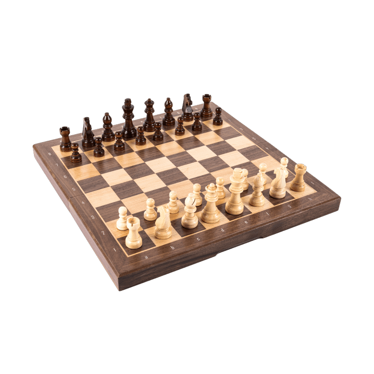 13" Walnut Classic Wooden Chess Set with Magnetic Pieces - Chess District