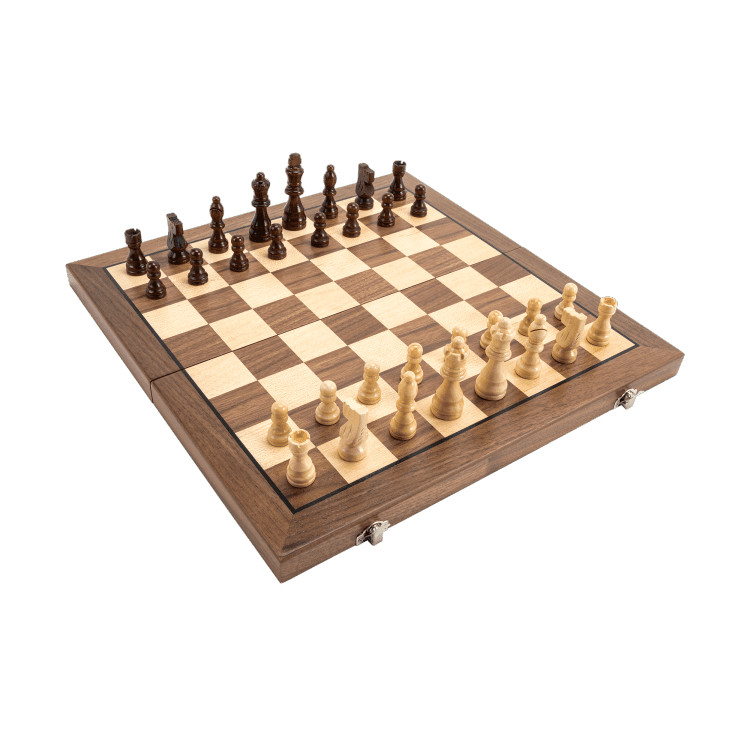 15" Walnut Classic Wooden Chess Set with Magnetic Pieces - Chess District